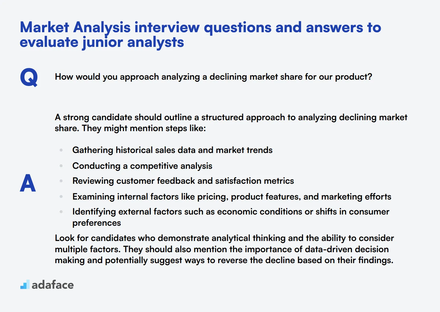 8 Market Analysis interview questions and answers to evaluate junior analysts