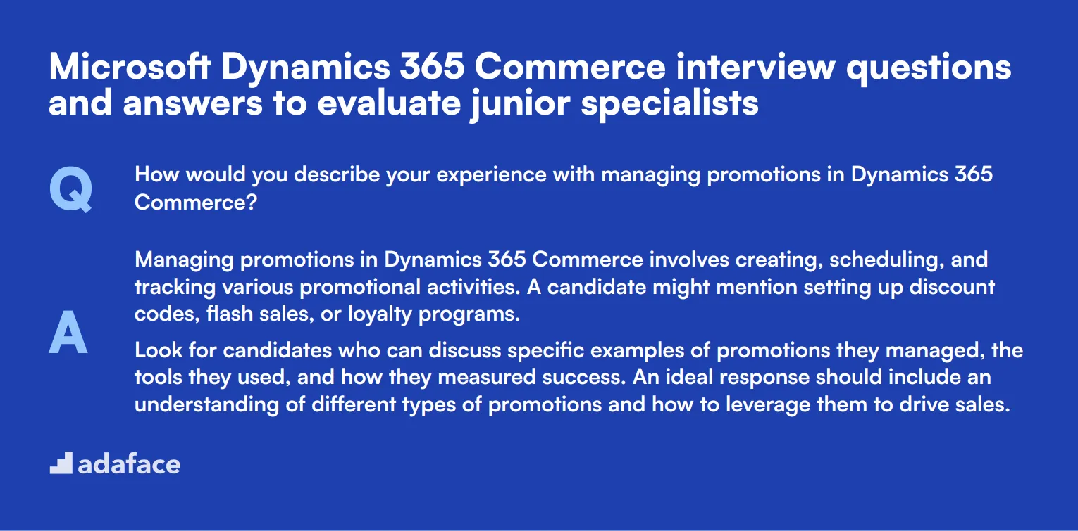 8 Microsoft Dynamics 365 Commerce interview questions and answers to evaluate junior specialists