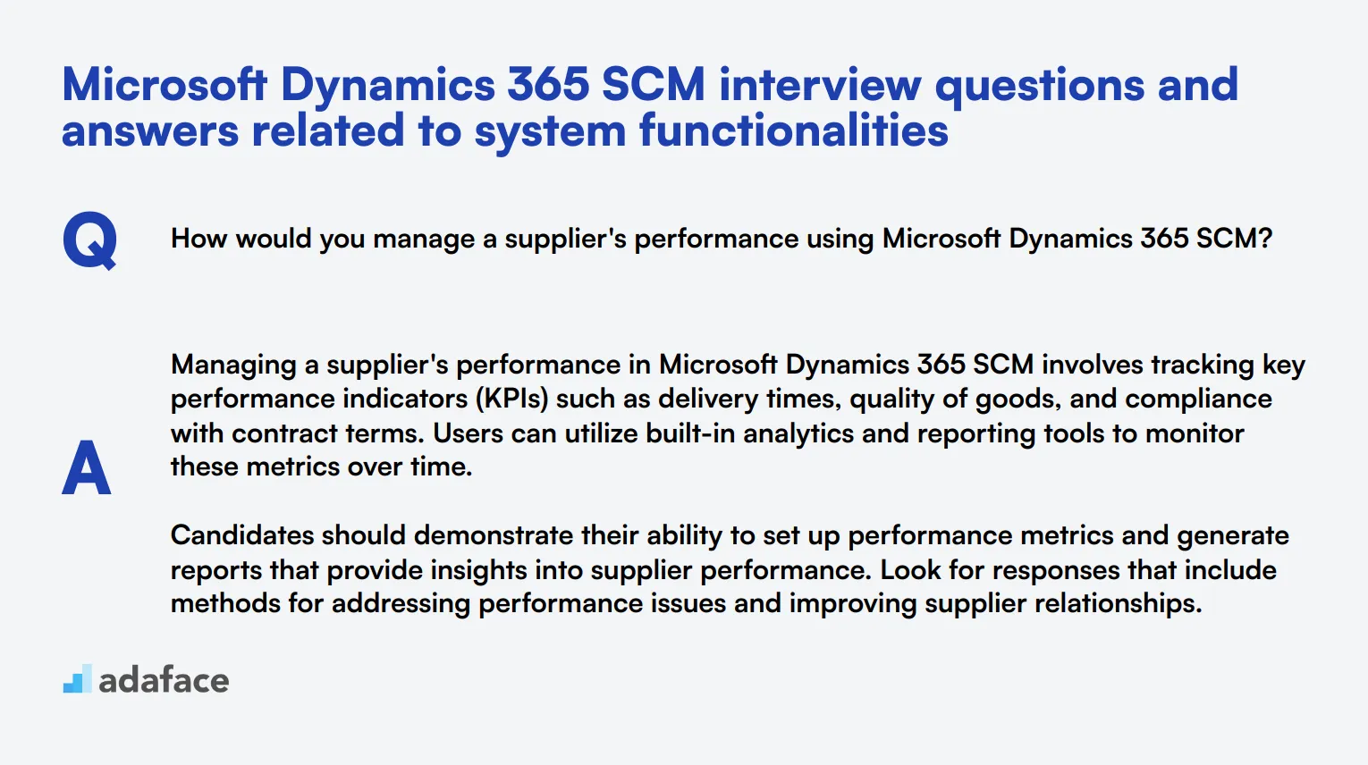 7 Microsoft Dynamics 365 SCM interview questions and answers related to system functionalities