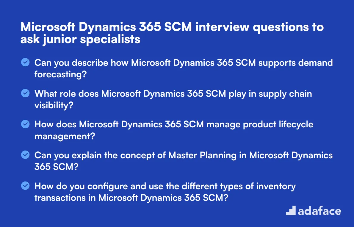 21 Microsoft Dynamics 365 SCM interview questions to ask junior specialists