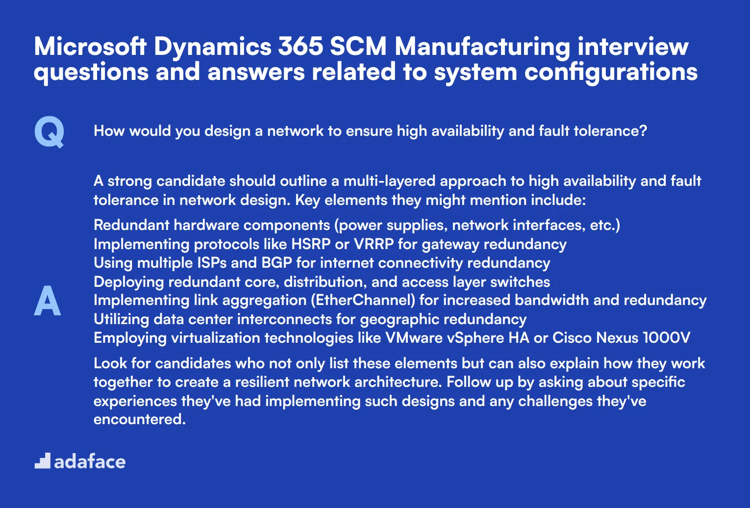 8 Microsoft Dynamics 365 SCM Manufacturing interview questions and answers related to system configurations