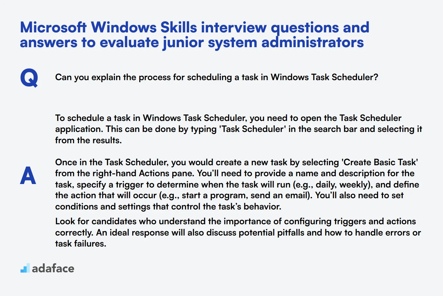 8 Microsoft Windows Skills interview questions and answers to evaluate junior system administrators