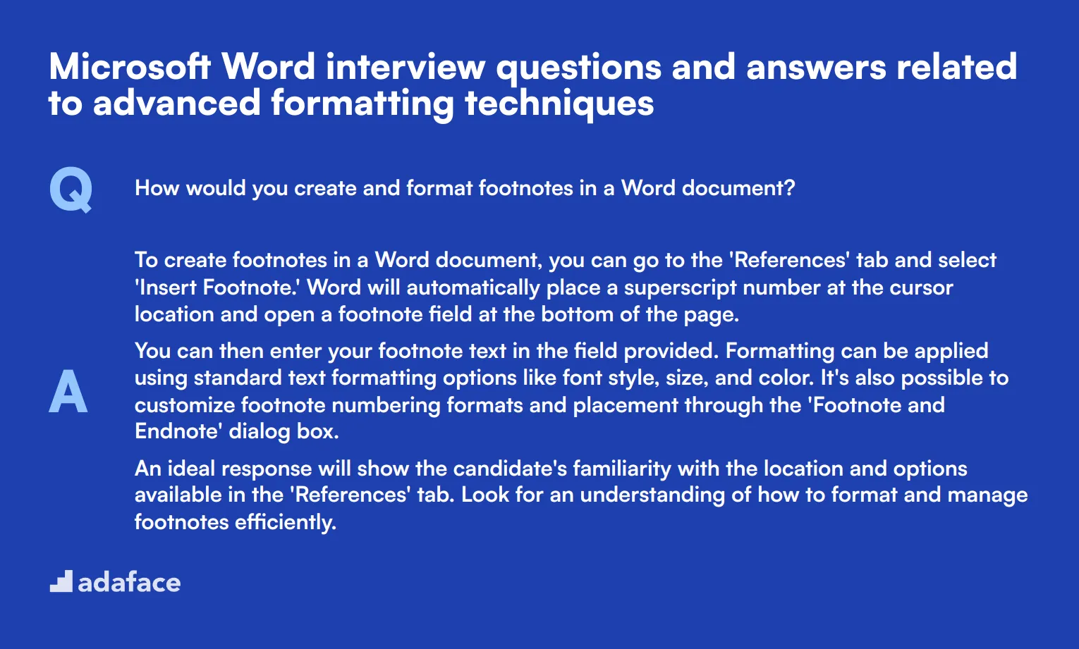 7 Microsoft Word interview questions and answers related to advanced formatting techniques