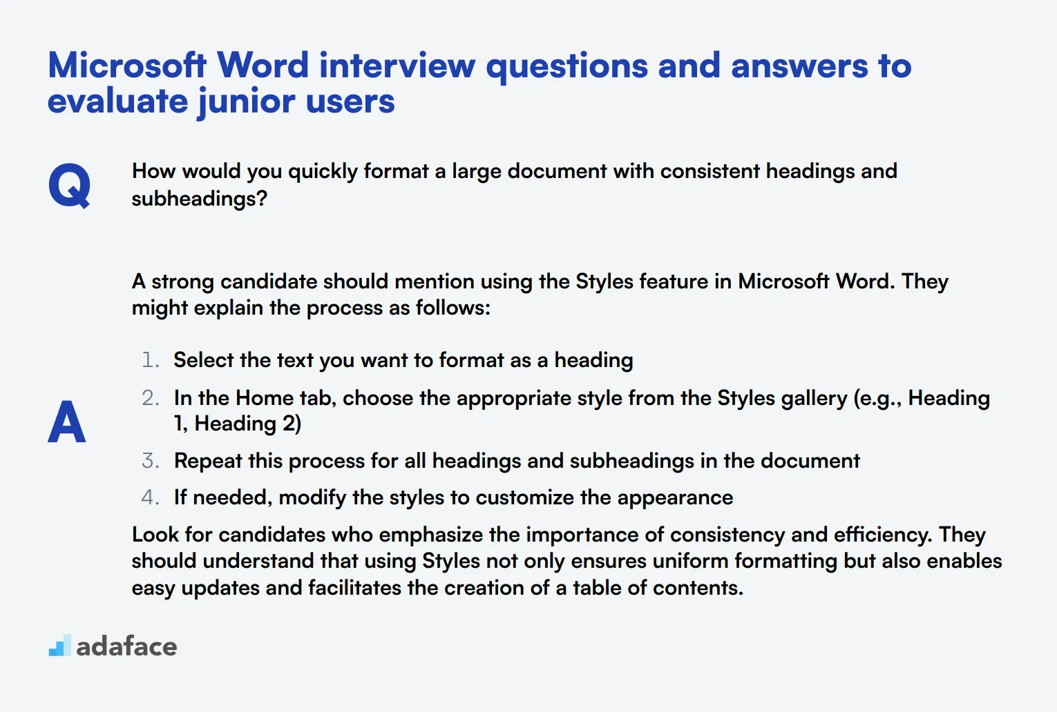 8 Microsoft Word interview questions and answers to evaluate junior users