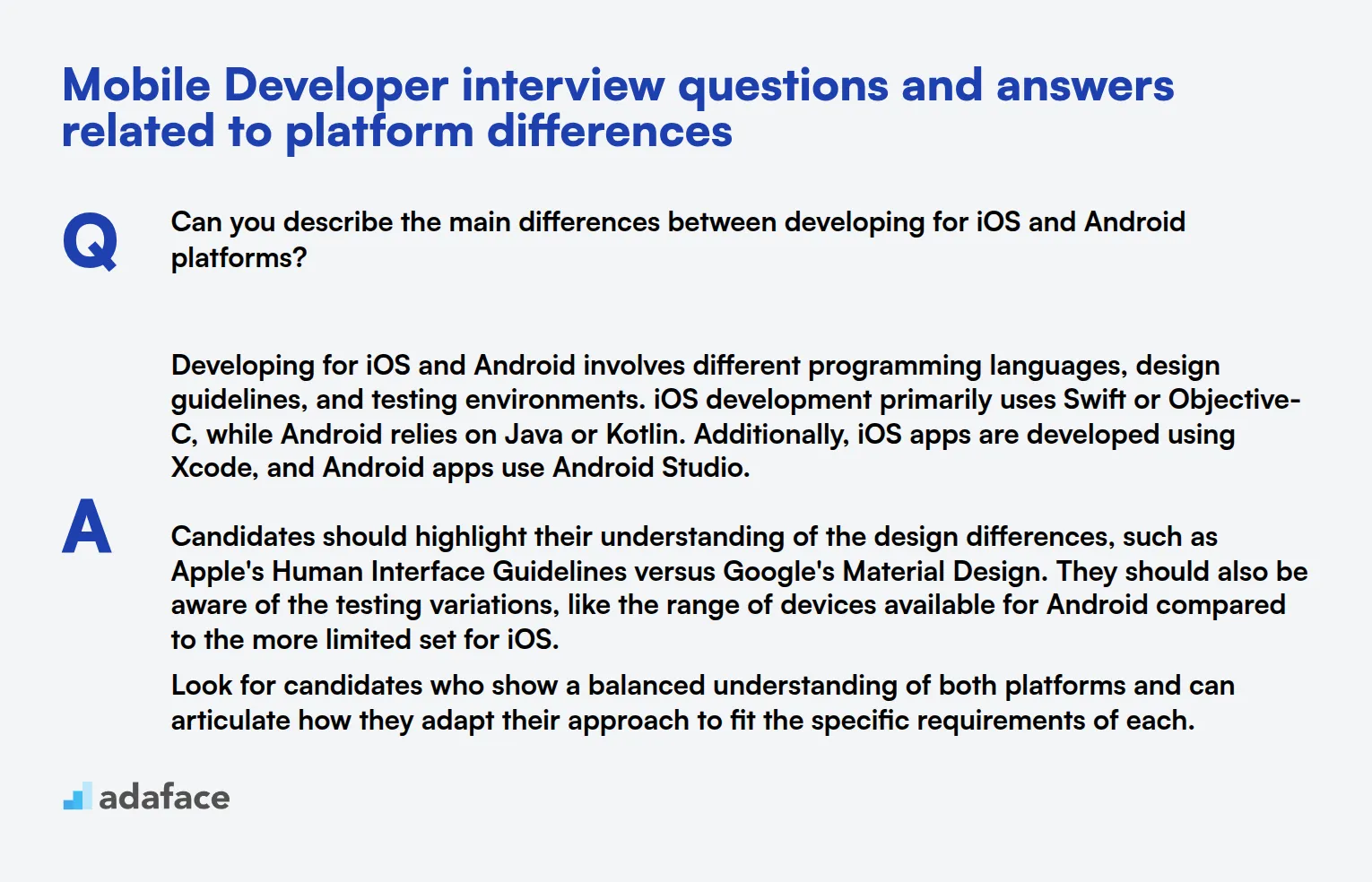 8 Mobile Developer interview questions and answers related to platform differences