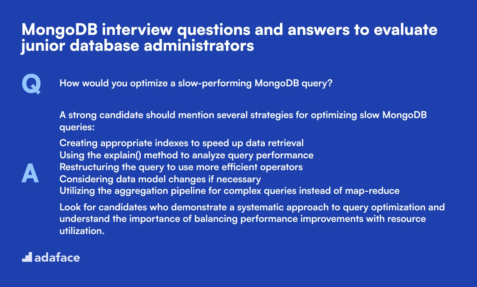 7 MongoDB interview questions and answers to evaluate junior database administrators