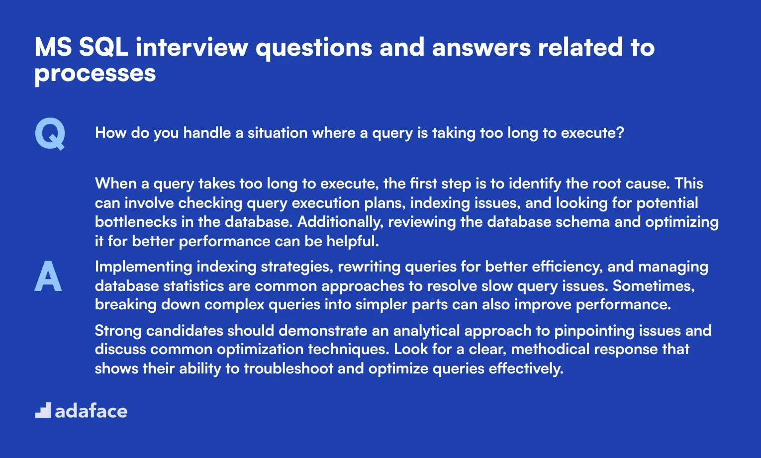 7 MS SQL interview questions and answers related to processes