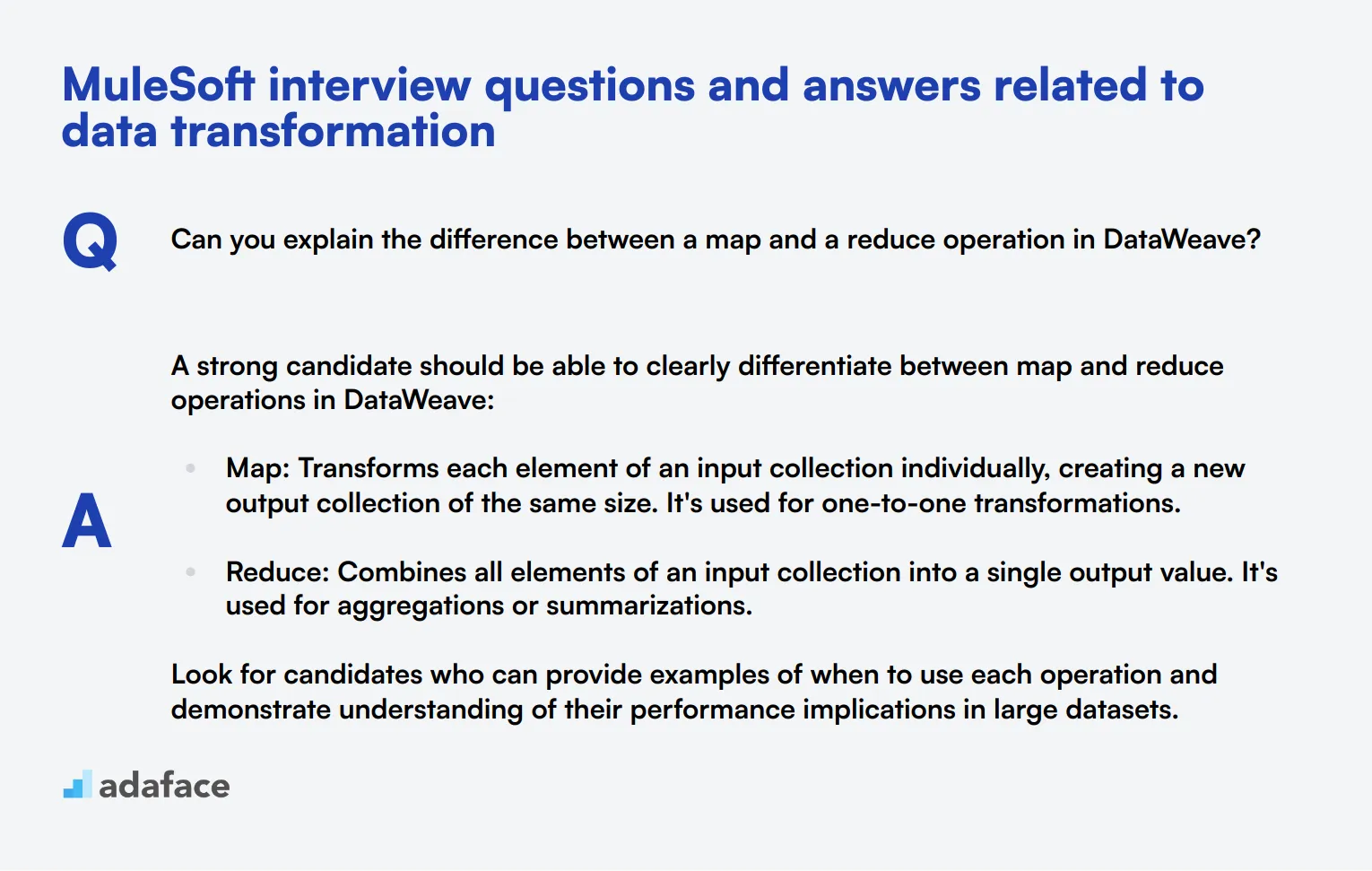 8 MuleSoft interview questions and answers related to data transformation