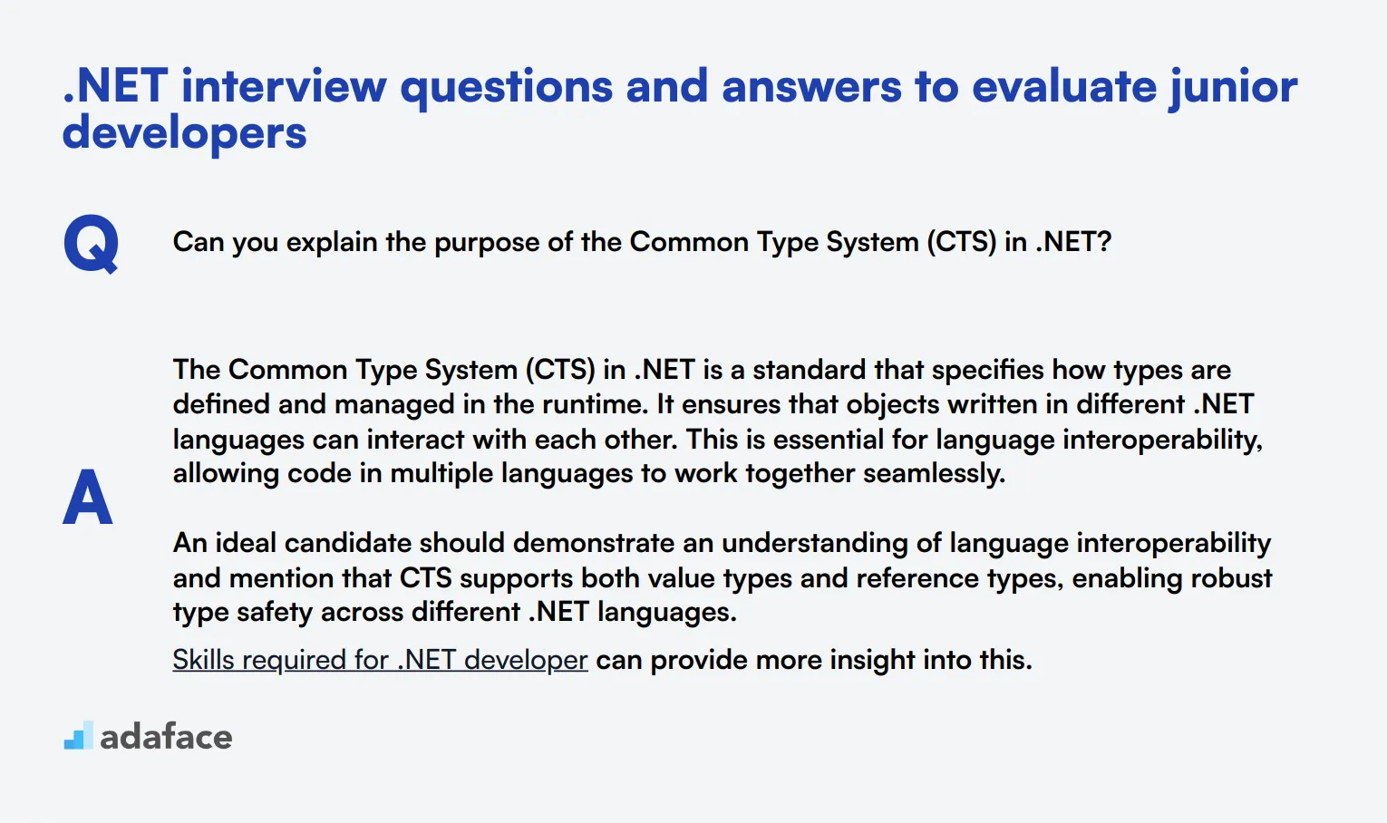 8 .NET interview questions and answers to evaluate junior developers