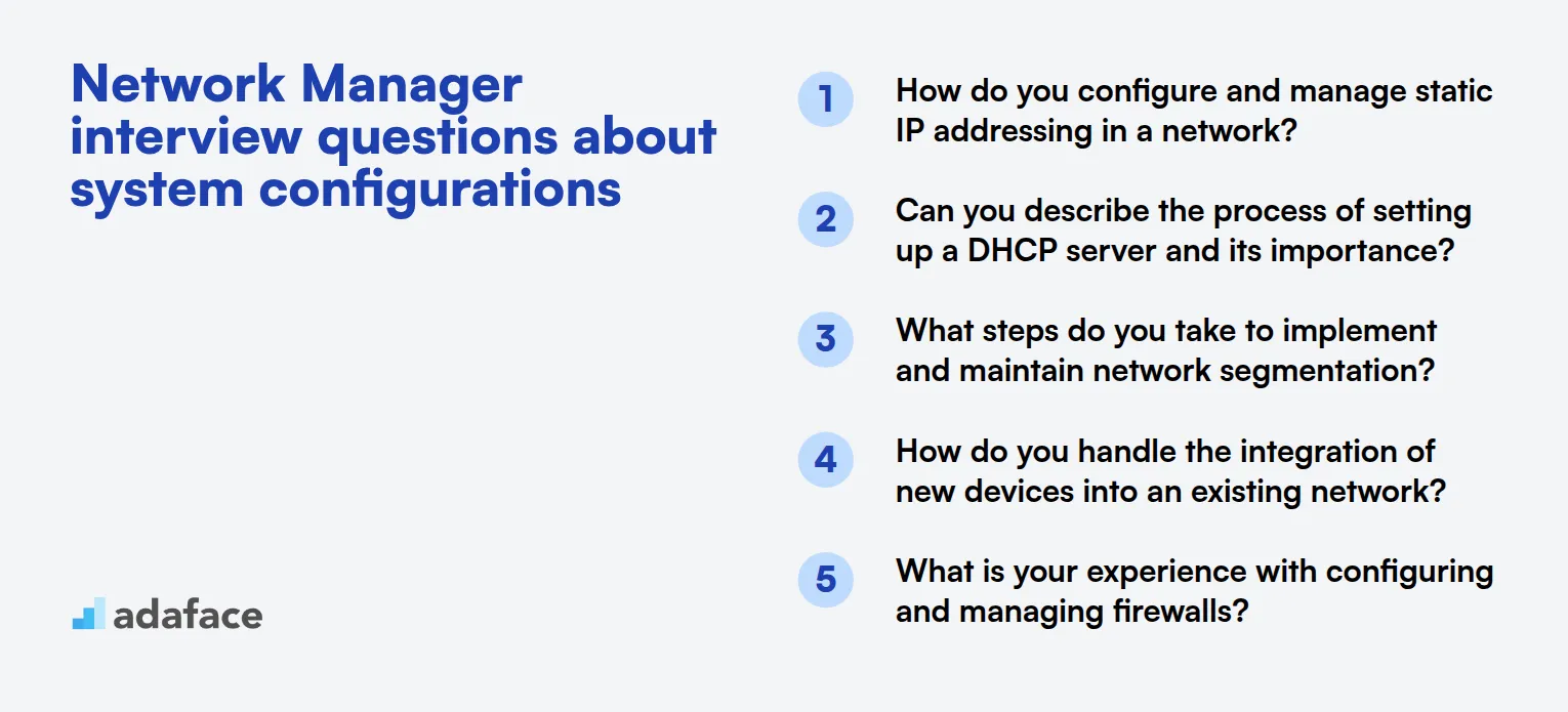 12 Network Manager interview questions about system configurations