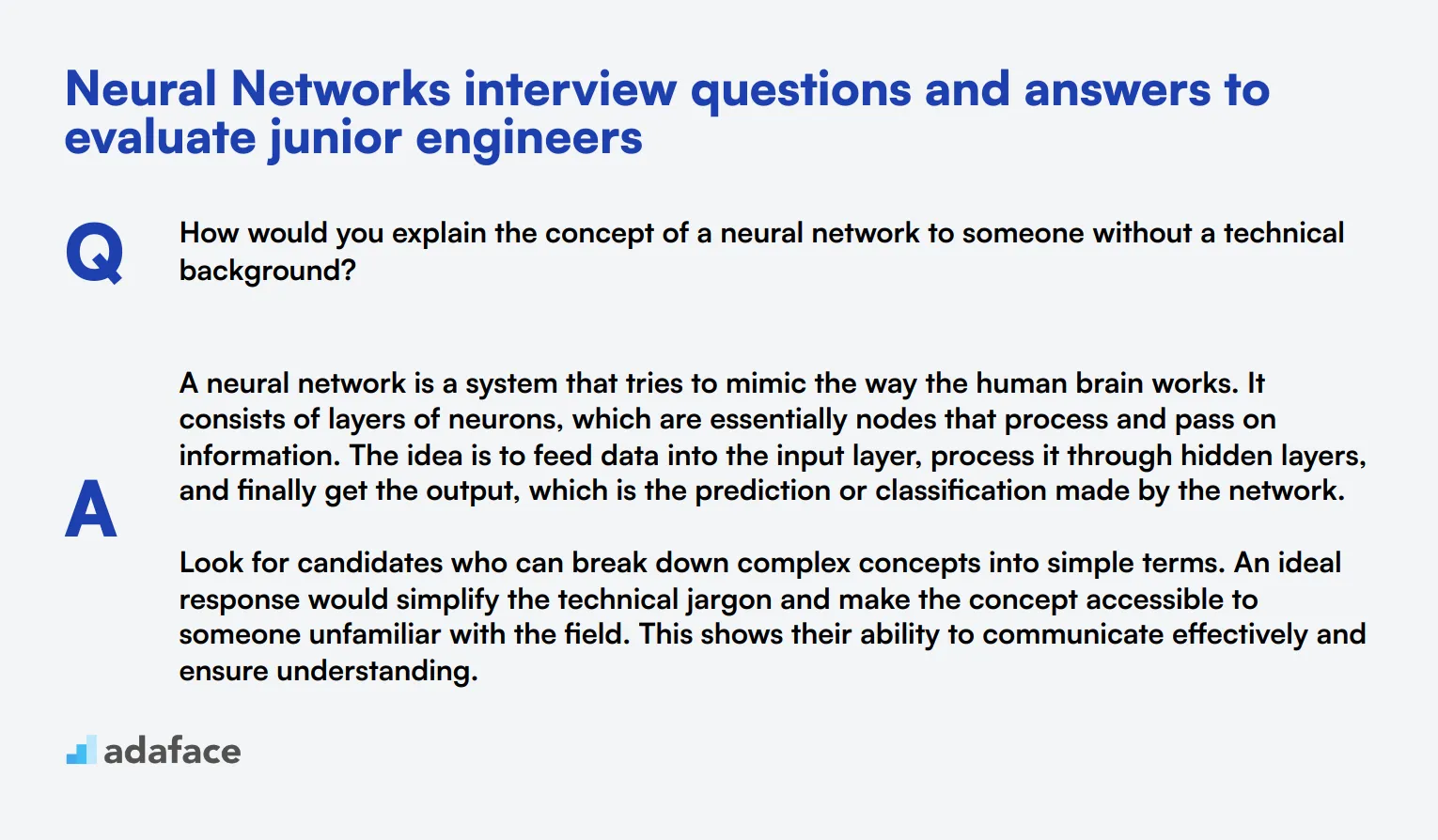 8 Neural Networks interview questions and answers to evaluate junior engineers