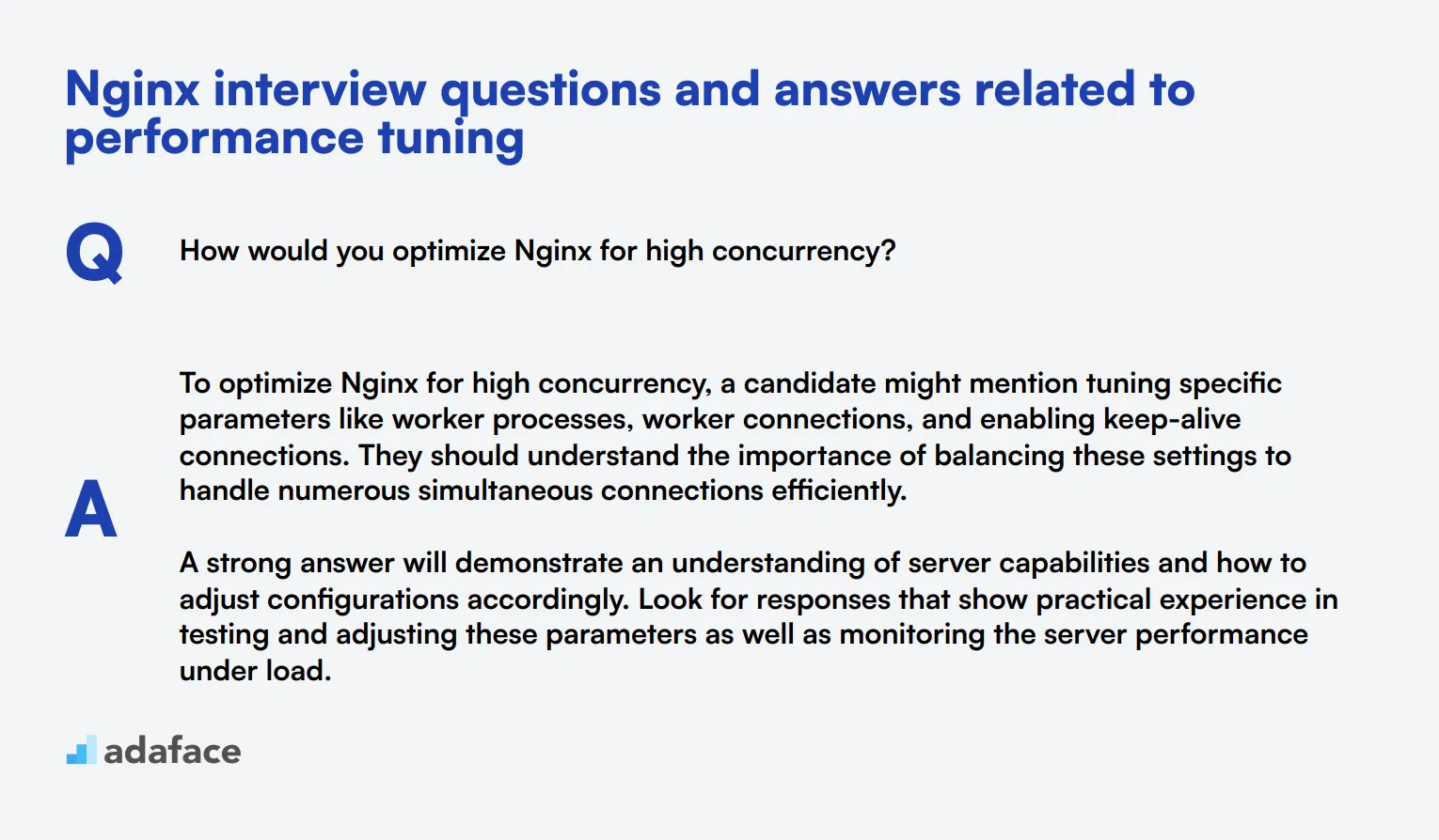 9 Nginx interview questions and answers related to performance tuning