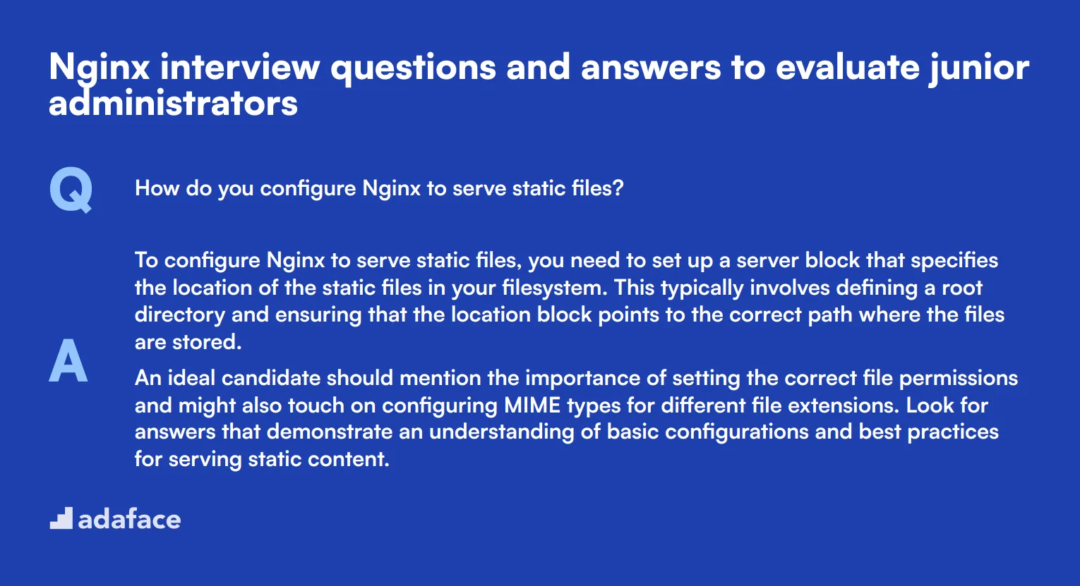 8 Nginx interview questions and answers to evaluate junior administrators