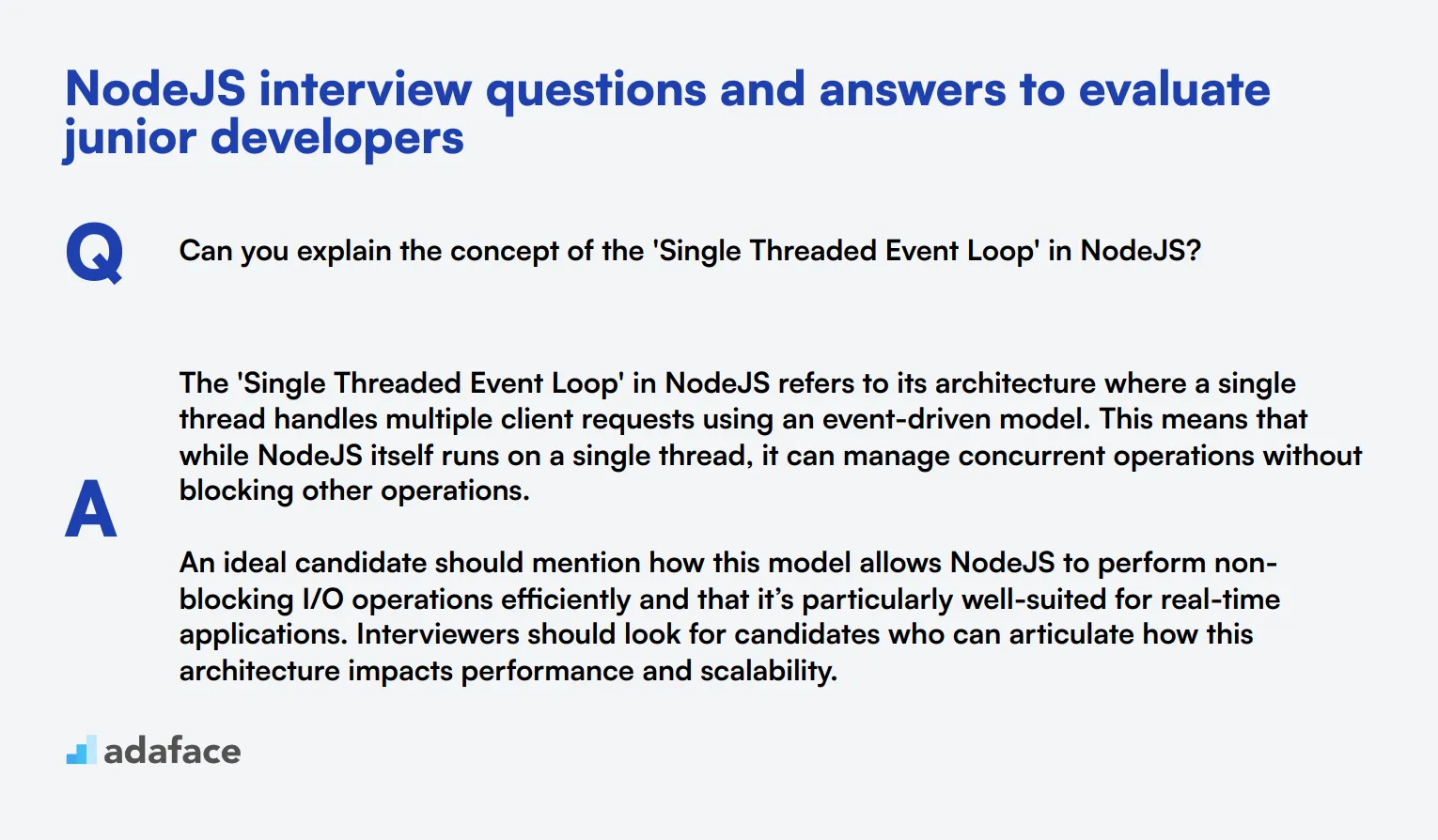 8 NodeJS interview questions and answers to evaluate junior developers