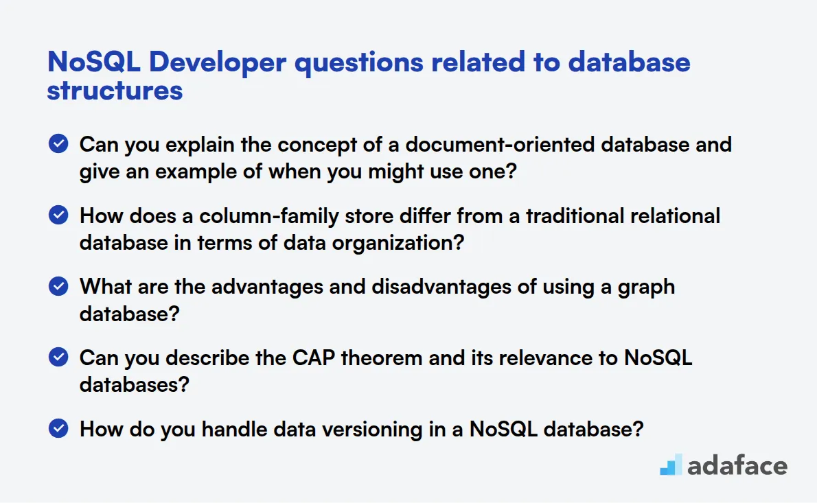 12 NoSQL Developer questions related to database structures