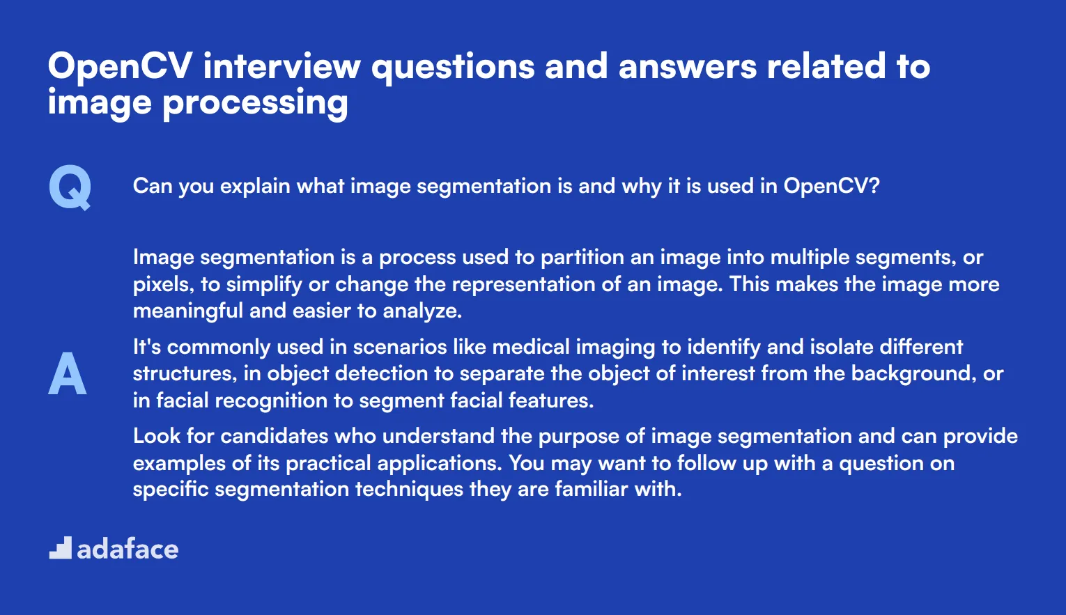 9 OpenCV interview questions and answers related to image processing