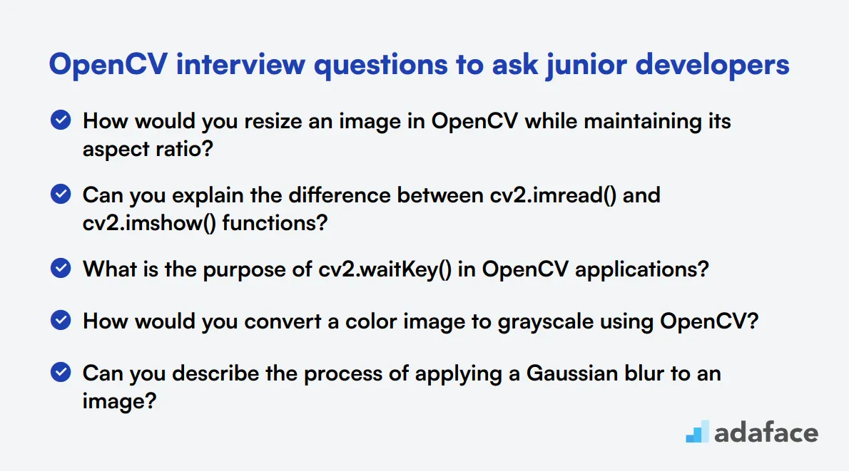 20 OpenCV interview questions to ask junior developers