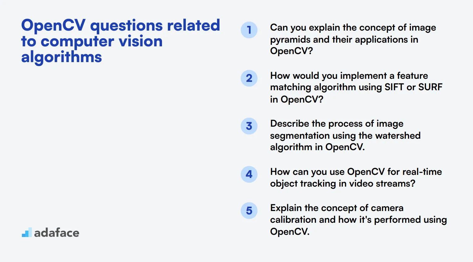 14 OpenCV questions related to computer vision algorithms