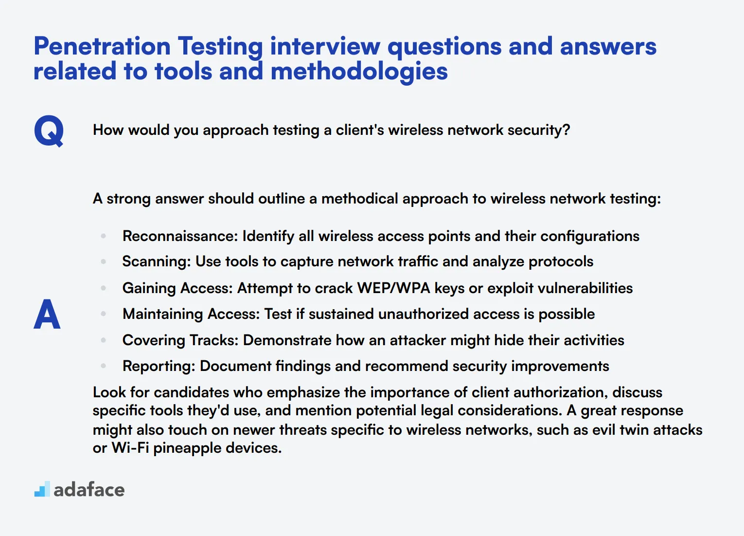 6 Penetration Testing interview questions and answers related to tools and methodologies