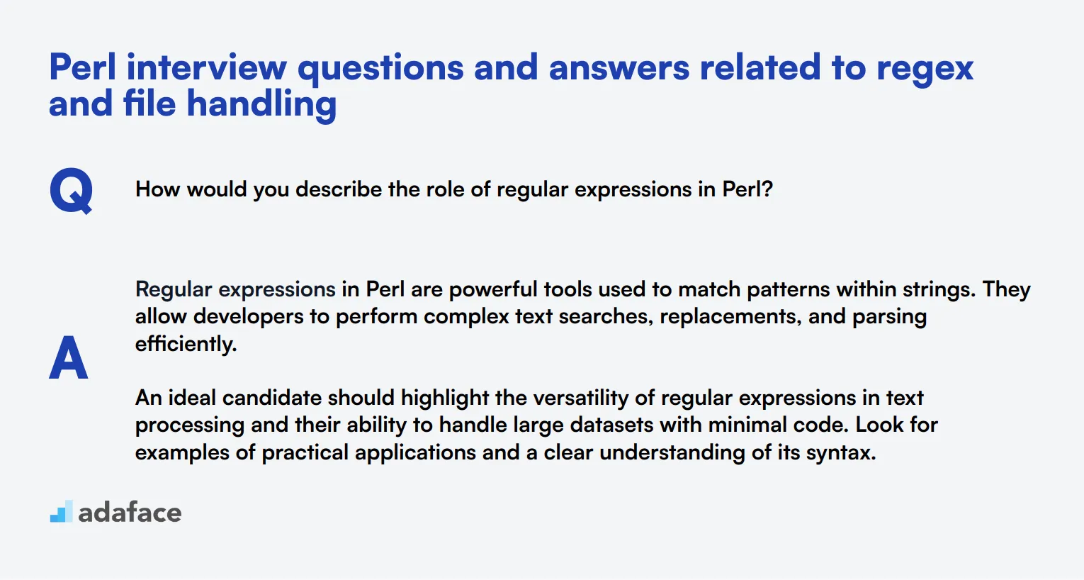 8 Perl interview questions and answers related to regex and file handling