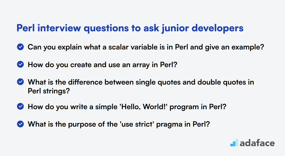 20 Perl interview questions to ask junior developers