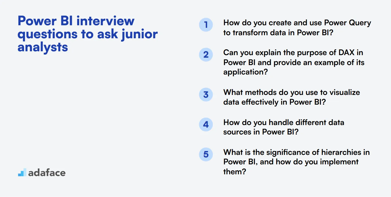 10 Power BI interview questions to ask junior analysts