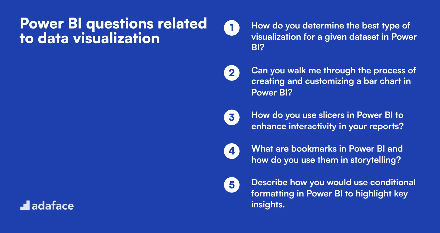 12 Power BI questions related to data visualization