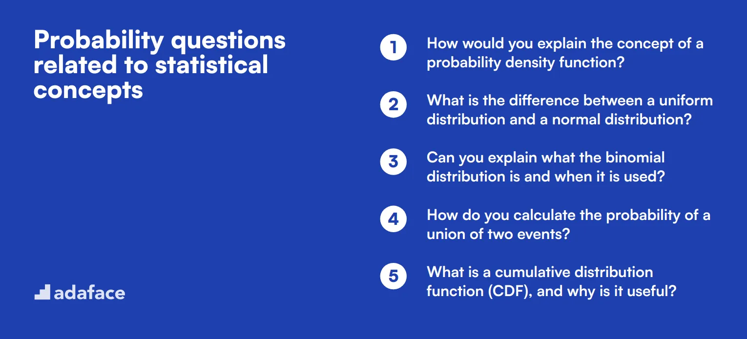 12 Probability questions related to statistical concepts