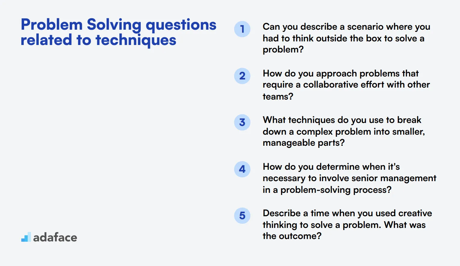 12 Problem Solving questions related to techniques