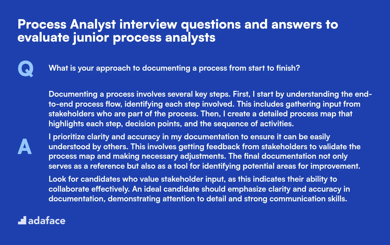 8 Process Analyst interview questions and answers to evaluate junior process analysts