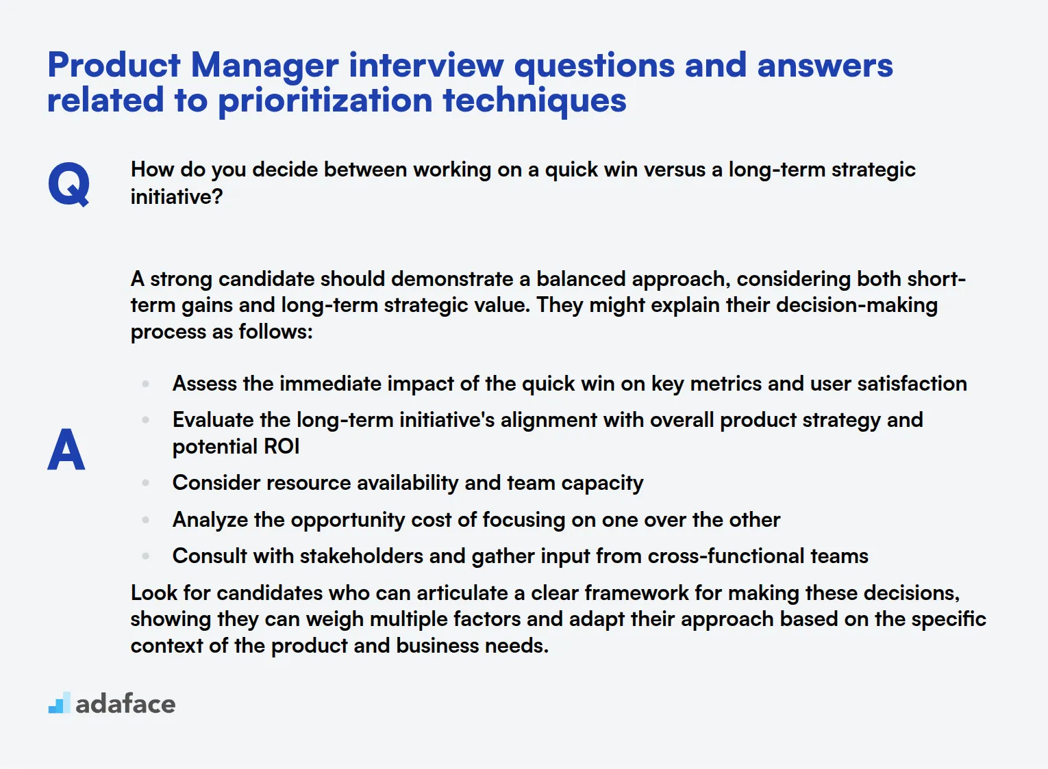 8 Product Manager interview questions and answers related to prioritization techniques