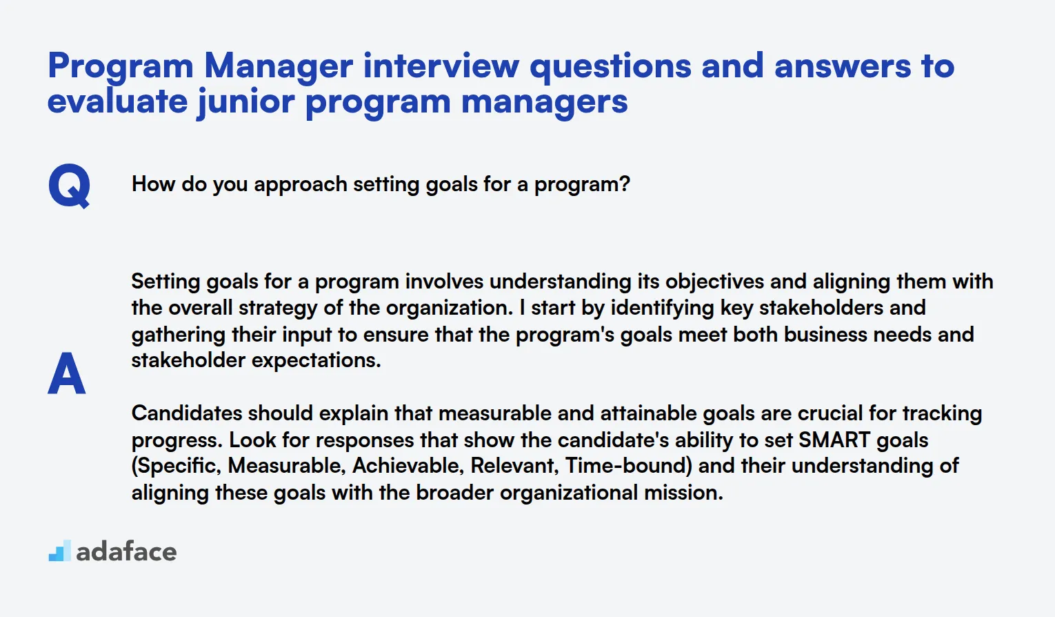8 Program Manager interview questions and answers to evaluate junior program managers