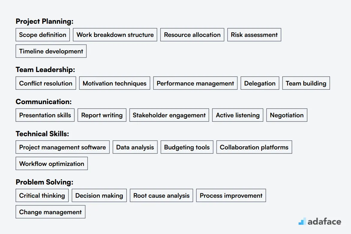 Ideal skills required for Project Manager