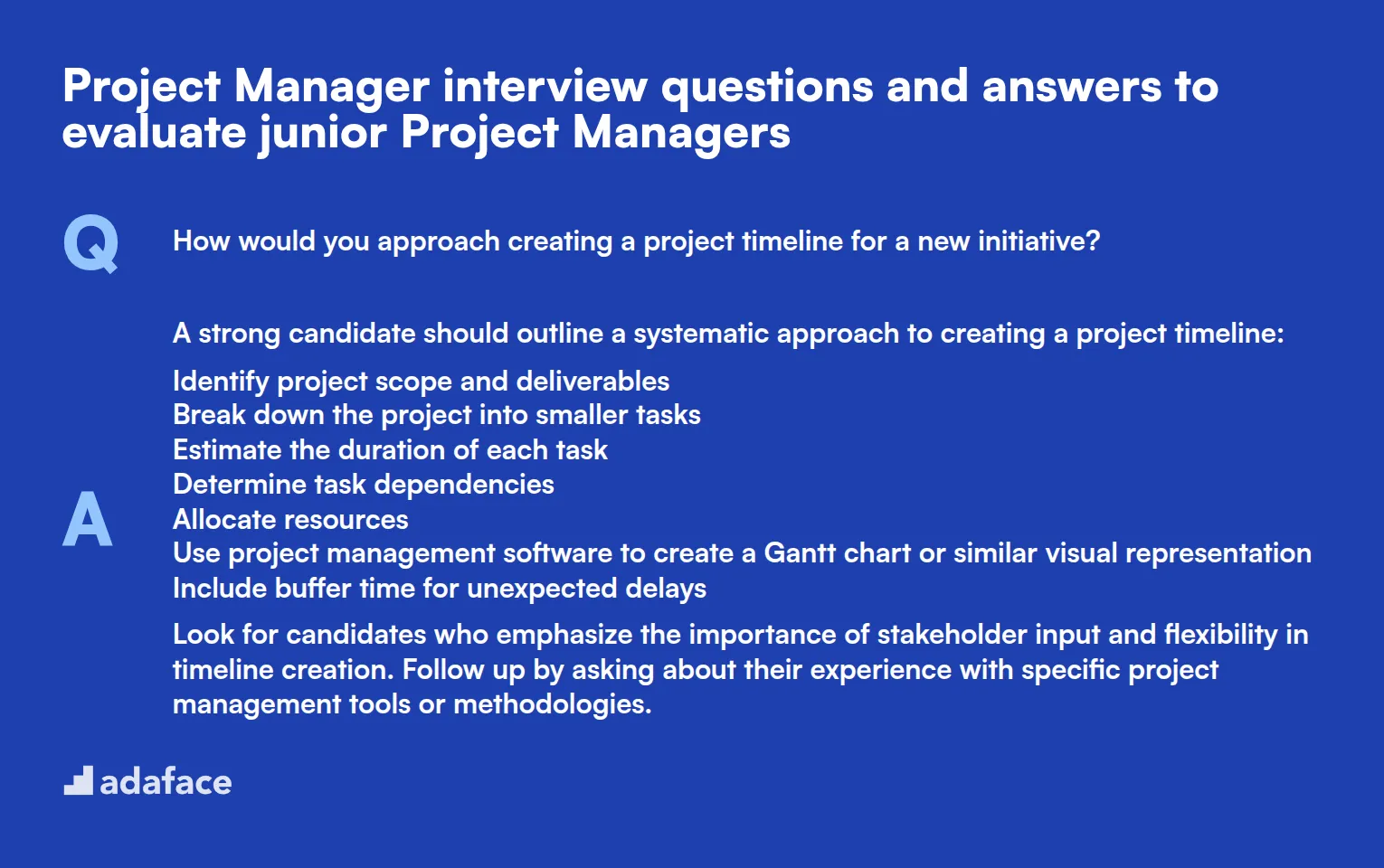 7 Project Manager interview questions and answers to evaluate junior Project Managers
