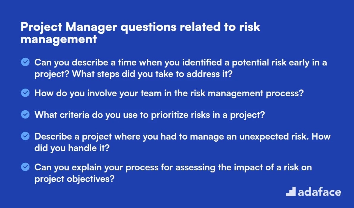 12 Project Manager questions related to risk management