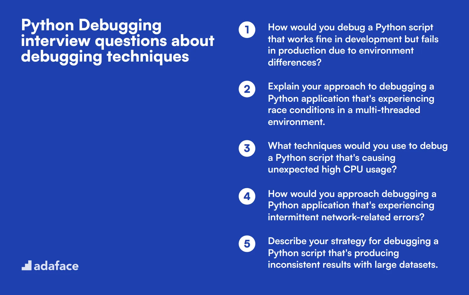 12 Python Debugging interview questions about debugging techniques