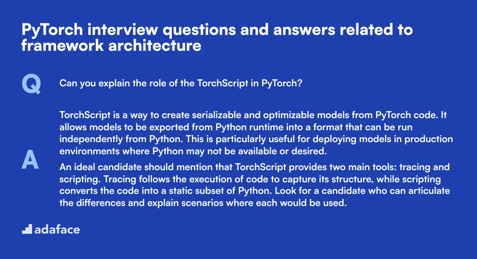 8 PyTorch interview questions and answers related to framework architecture