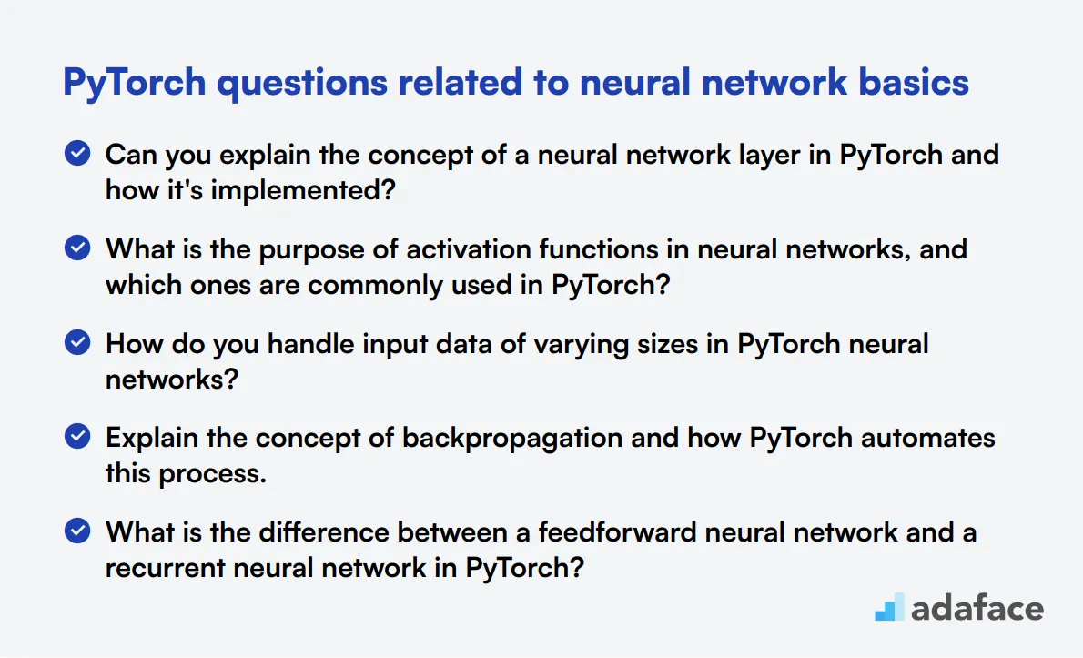 12 PyTorch questions related to neural network basics