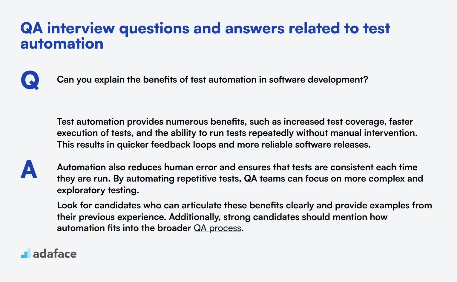 8 QA interview questions and answers related to test automation