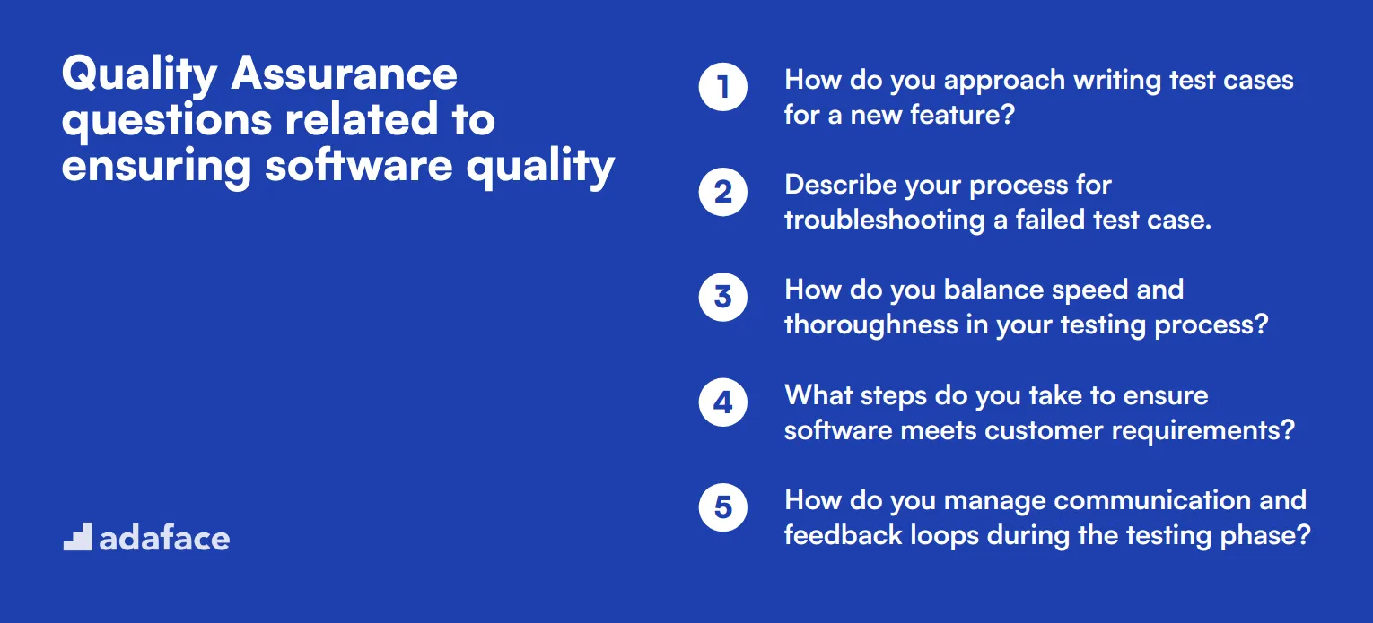 12 Quality Assurance questions related to ensuring software quality