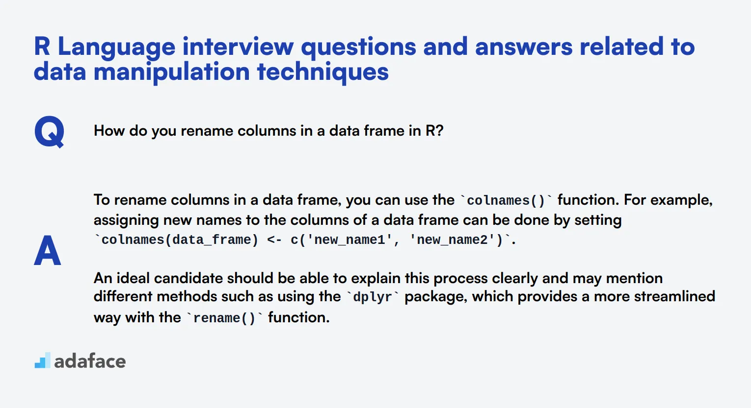 9 R Language interview questions and answers related to data manipulation techniques