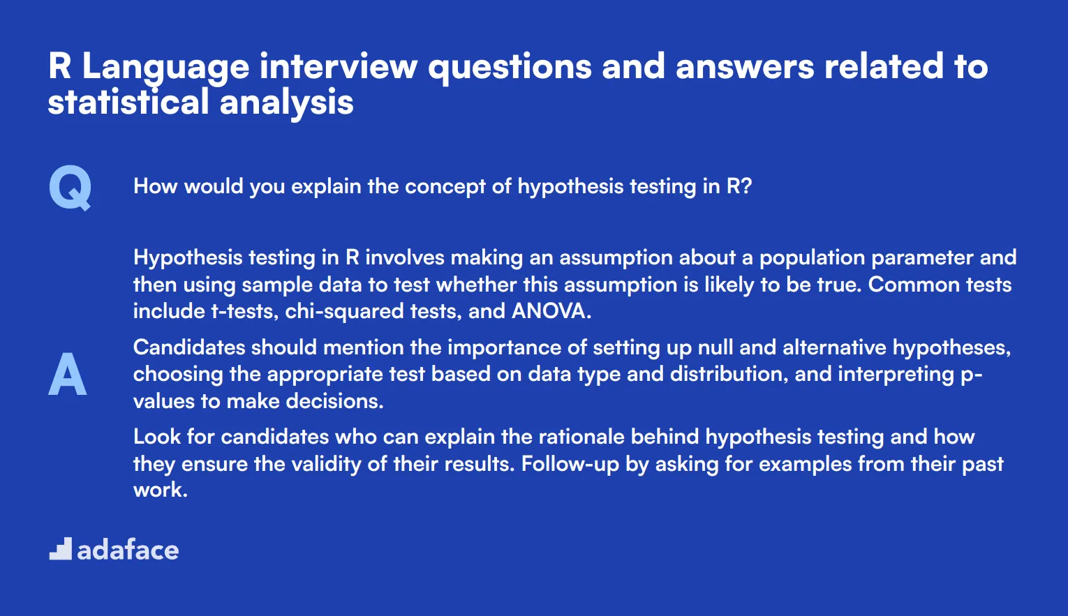 9 R Language interview questions and answers related to statistical analysis