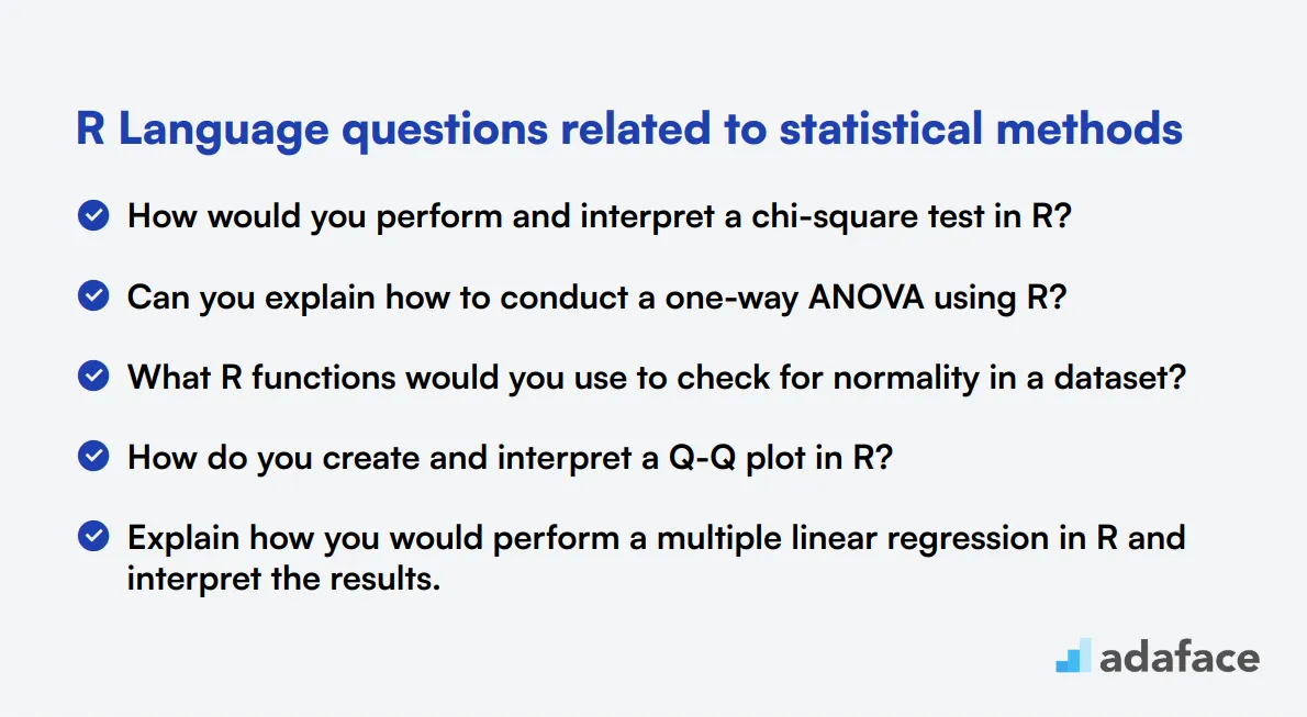 12 R Language questions related to statistical methods