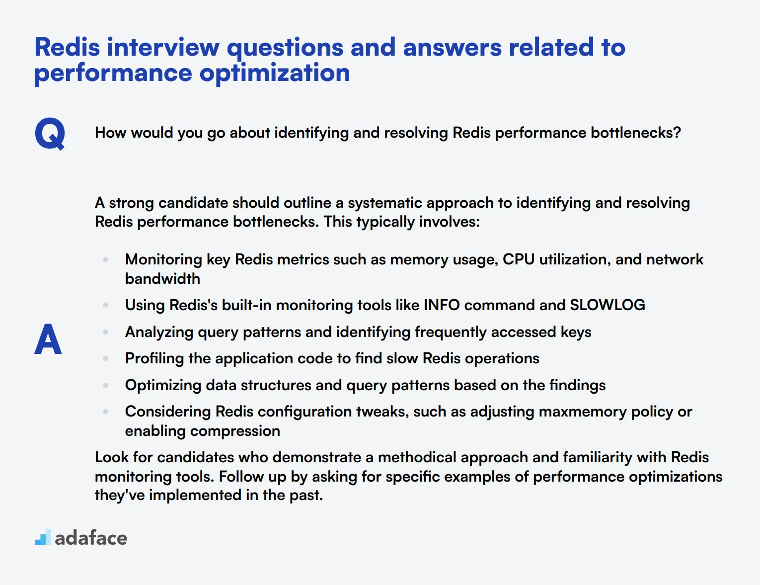 5 Redis interview questions and answers related to performance optimization