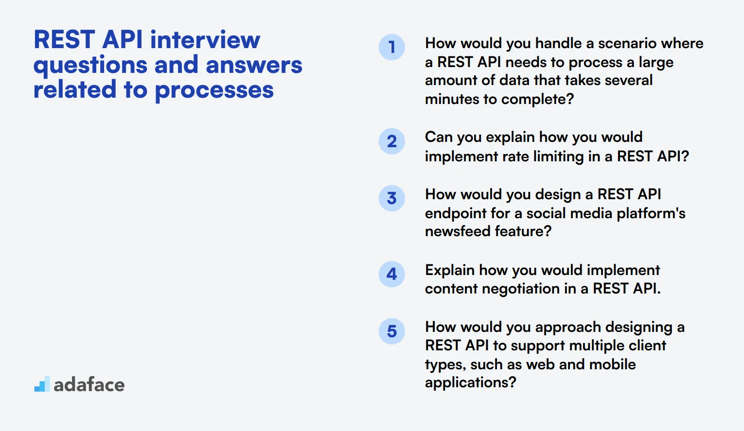 5 REST API interview questions and answers related to processes