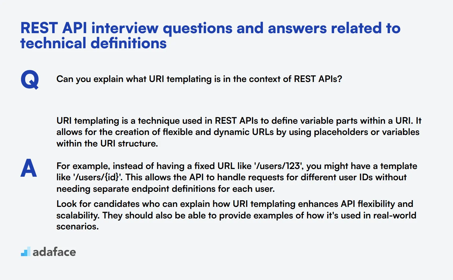 6 REST API interview questions and answers related to technical definitions