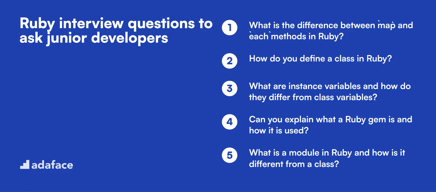 20 Ruby interview questions to ask junior developers