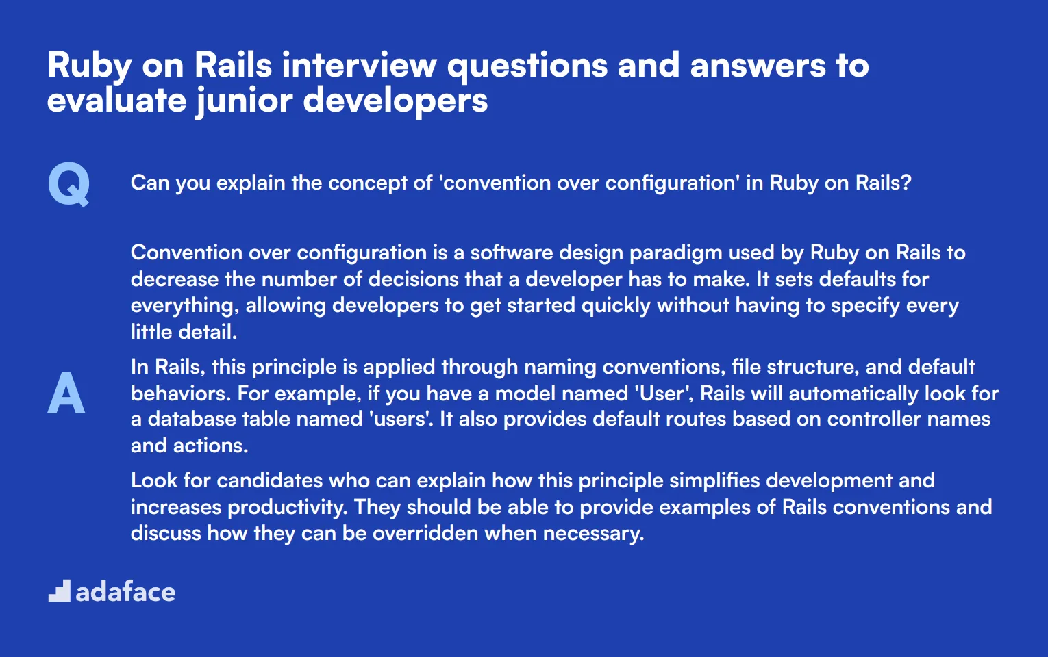 6 Ruby on Rails interview questions and answers to evaluate junior developers