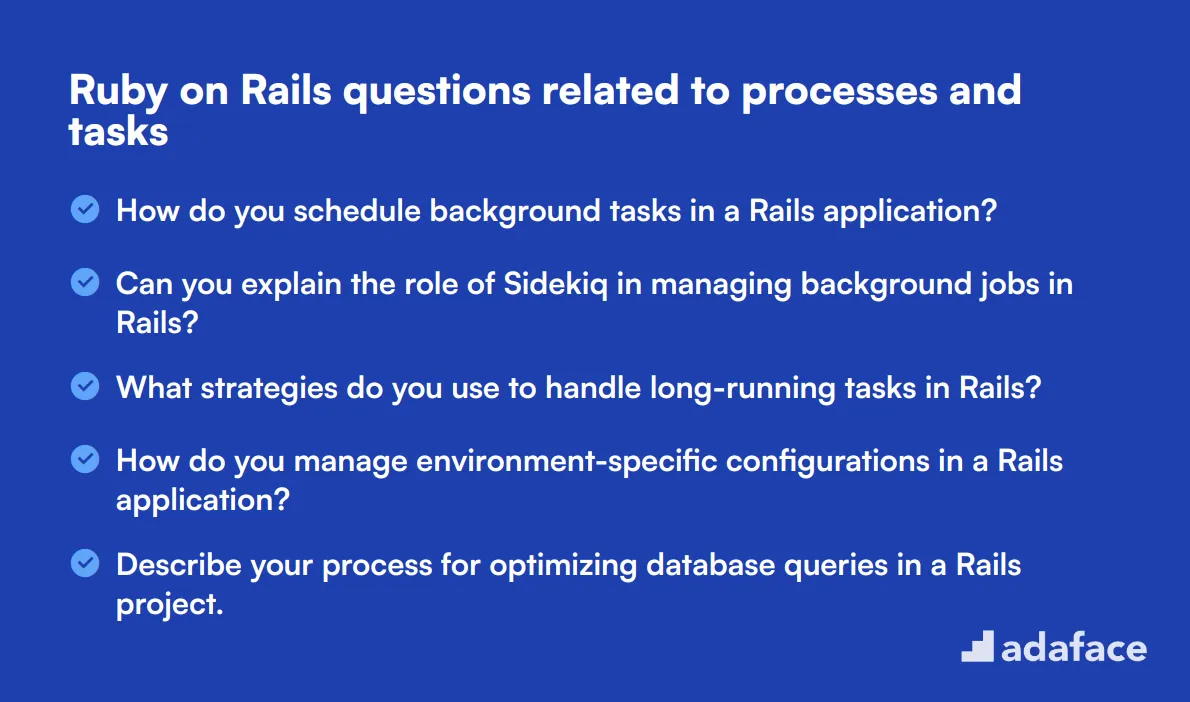 14 Ruby on Rails questions related to processes and tasks