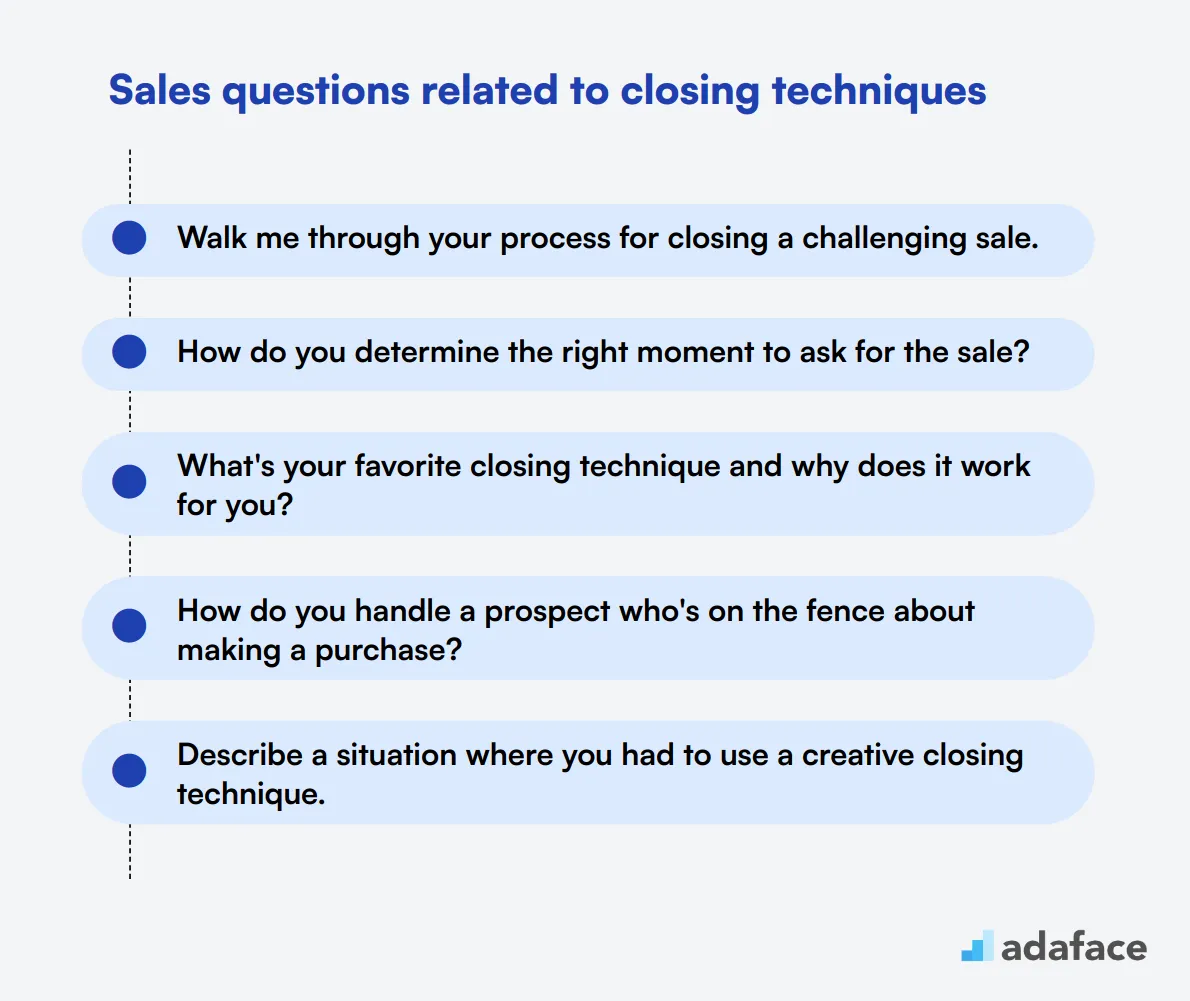 14 Sales questions related to closing techniques